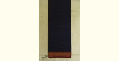 Shyamali ❢ Maheshwari Silk Dress Material With Dupatta - Navy Blue