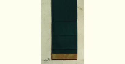 Shyamali ❢ Maheshwari Silk Dress Material With Dupatta - Bottle Green