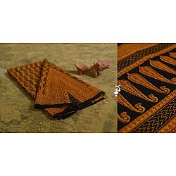 Bhagni . बाघनी - Bagh Printed Cotton Saree in Bright Yellow Color