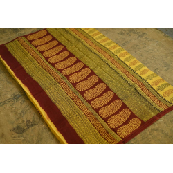 Bhagni . बाघनी - Bagh Printed Cotton Saree in Lemon Yellow Colour