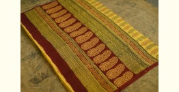Bhagni . बाघनी - Bagh Printed Cotton Saree in Lemon Yellow Colour