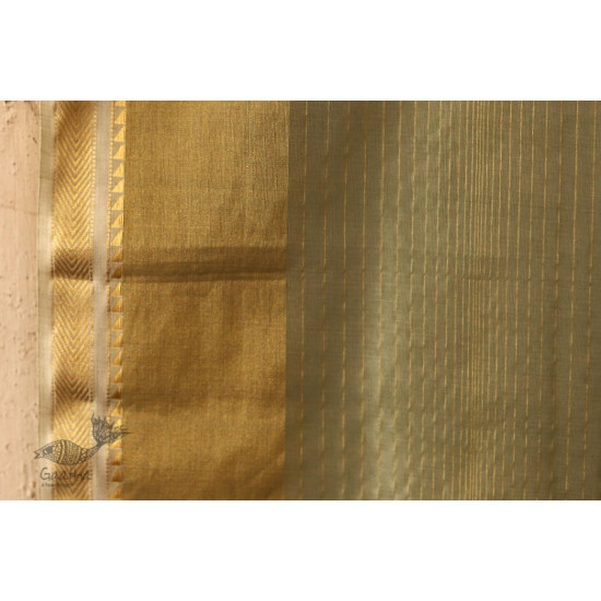 सुगंधिका ✻ Maheshwari ✻ Zari Border stole - Light Green ✻ C 5