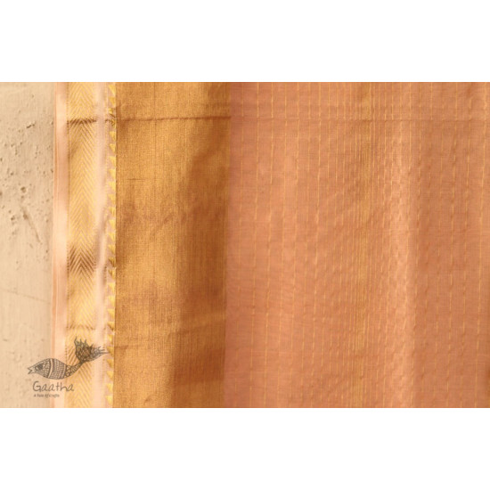 सुगंधिका ✻ Maheshwari ✻ Zari Border stole - Light Pink ✻ C 6