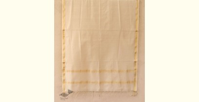 सुगंधिका ✻ Maheshwari ✻ Cotton Silk Stole - Off White ✻ E 10