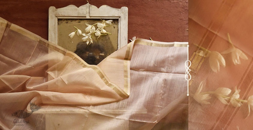 सुगंधिका ✻ Maheshwari ✻ Cotton Silk Stole - Pink ✻ E 9