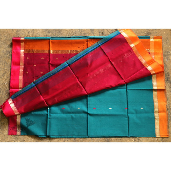 Ojovati ❢ Maheshwari ❢ Cotton Silk Saree with Zari Border ❢ 17