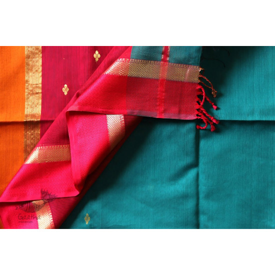 Ojovati ❢ Maheshwari ❢ Cotton Silk Saree with Zari Border ❢ 17