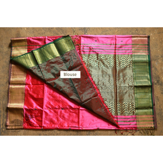 Ojovati ❢  Maheshwari ❢ Pure Silk Saree with Zari Border ❢ 3