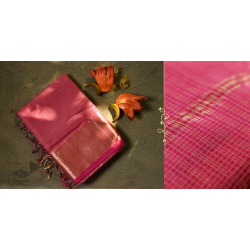 Ojovati ❢  Maheshwari ❢ Tussar Checks Saree with Zari Border ❢ 5