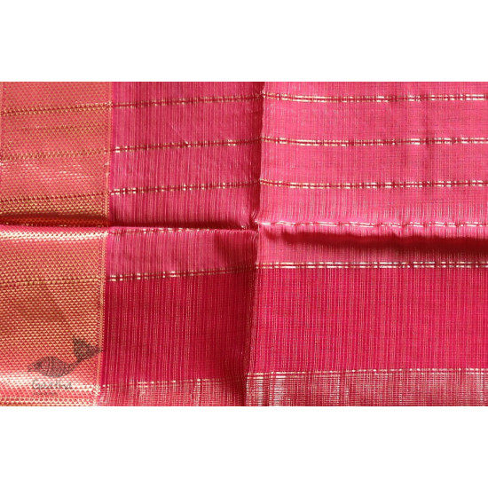 Ojovati ❢  Maheshwari ❢ Tussar Checks Saree with Zari Border ❢ 5