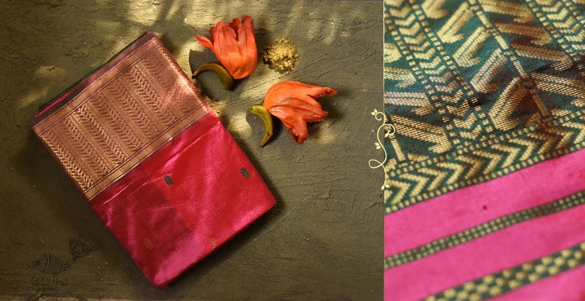 Buy Padmini Yellow Maheshwari Cotton Silk Saree - House Of