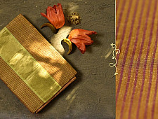 Ojovati ❢  Maheshwari ❢ Tussar Checks Saree with Zari Border ❢ 4