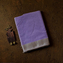 Pavitra . पवित्रा | Handloom Silver Zari Border Maheshwari Silk Saree ~ Purple