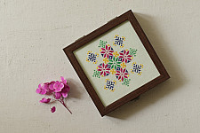 Soof | Hand Embroidered ~ Multipurpose Jewelry Box - 6 x 6 x 1.5 inch (Two Options)