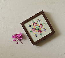 Soof | Hand Embroidered ~ Multipurpose Jewelry Box - 6 x 6 x 1.5 inch (Two Options)