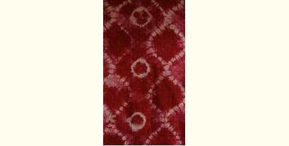 A Complement to Summer ⁑ Handcrafted Shibori Dupatta - Red Ogee Waves, Tritik