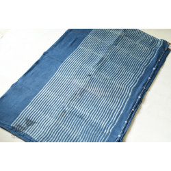 Koyal . कोयल | Linen Handloom Block Printed Saree with Natural Dyed - Eye Motif