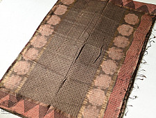 Koyal . कोयल | Block Printed Saree . Cotton Silk Handloom - Brown