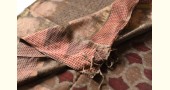Block Printed Saree . Cotton Silk Handloom - Brown
