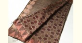Block Printed Saree . Cotton Silk Handloom - Brown