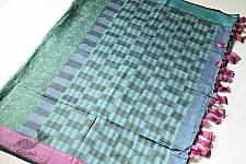 Koyal . कोयल | Block Printed Saree . Cotton Silk Handloom - Sparrow Motif