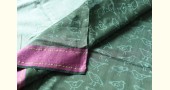 Block Printed Saree . Cotton Silk Handloom - Sparrow Motif