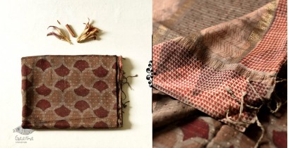 Koyal . कोयल | Block Printed Saree . Cotton Silk Handloom - Brown
