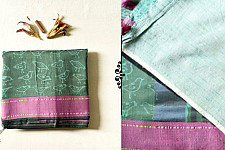 Koyal . कोयल | Block Printed Saree . Cotton Silk Handloom - Sparrow Motif