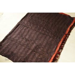 Koyal . कोयल ~ Natural Color . Pure Silk Saree - Dark Brown