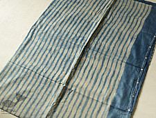 Koyal . कोयल ~ Natural Color . Pure Silk Saree - Sky Blue Stripes 