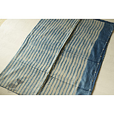 Koyal . कोयल ~ Natural Color . Pure Silk Saree - Sky Blue Stripes 
