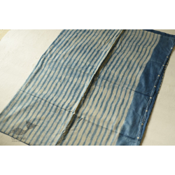 Koyal . कोयल ~ Natural Color . Pure Silk Saree - Sky Blue Stripes 