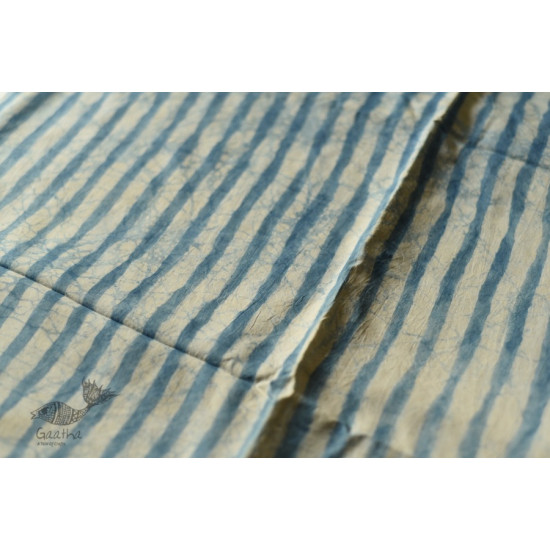 Natural Color . Pure Silk Saree - Sky Blue Stripes 