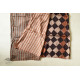 Natural Dyed . Block Printed Pure Silk Saree - Brown & Black Checks