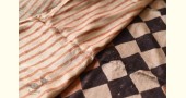 Natural Dyed . Block Printed Pure Silk Saree - Brown & Black Checks