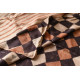 Natural Dyed . Block Printed Pure Silk Saree - Brown & Black Checks