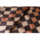 Natural Dyed . Block Printed Pure Silk Saree - Brown & Black Checks