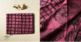 Koyal . कोयल ~ Natural Color . Hand Block Printed Pure Silk Saree - Purple 