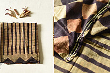 Koyal . कोयल ~ Natural Color . Pure Silk Saree - Black Stripes 