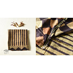 Koyal . कोयल ~ Natural Color . Pure Silk Saree - Black Stripes 