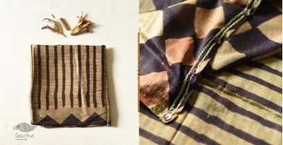 Koyal . कोयल ~ Natural Color . Pure Silk Saree - Black Stripes 