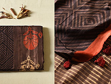 Koyal . कोयल ~ Natural Color . Pure Silk Saree - Dark Brown