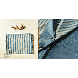Koyal . कोयल ~ Natural Color . Pure Silk Saree - Sky Blue Stripes 