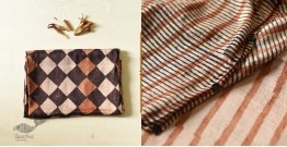 Koyal . कोयल ~ Natural Dyed . Block Printed Pure Silk Saree - Brown & Black Checks 