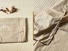 Koyal . कोयल ~ Natural Dyed . Pure Silk Saree - Light Silvery Grey