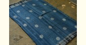 Handloom lndigo block printed kala cotton saree