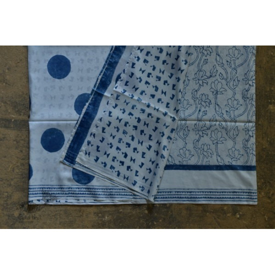 Handloom block printed Pure silk saree