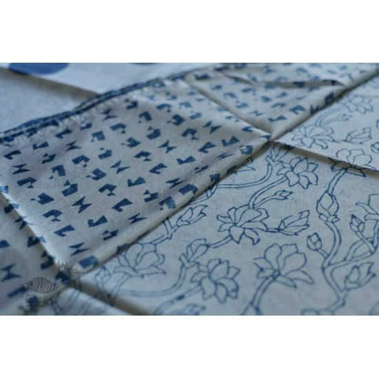 Handloom block printed Pure silk saree