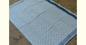 Handloom lndigo block printed cotton saree