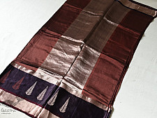 Vasudha | Handwoven Brocade - Banasari Saree - Brown